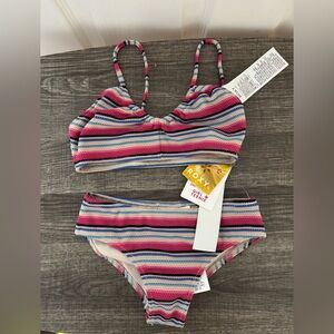 NWT Roxy Girls Bikini Set Size 7